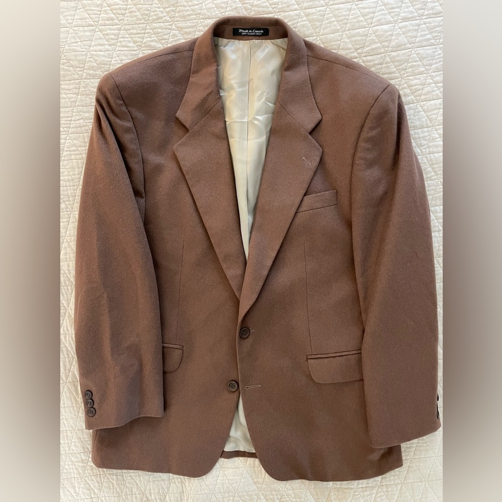 FRANCO TASSI Made in Canada‎ Vintage Cashmere Blazer in Brown Size 42 R